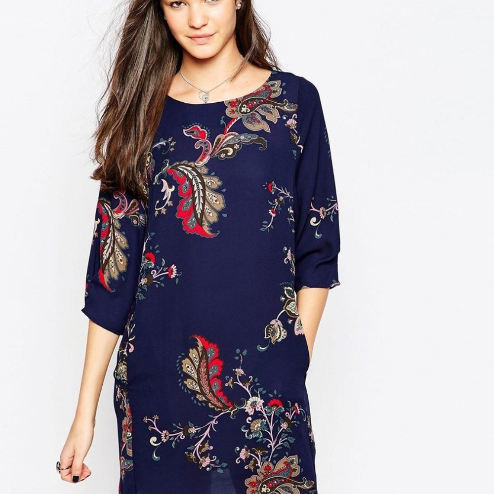 Pepe Jeans Navy Corinne Floral Print Shift Dress